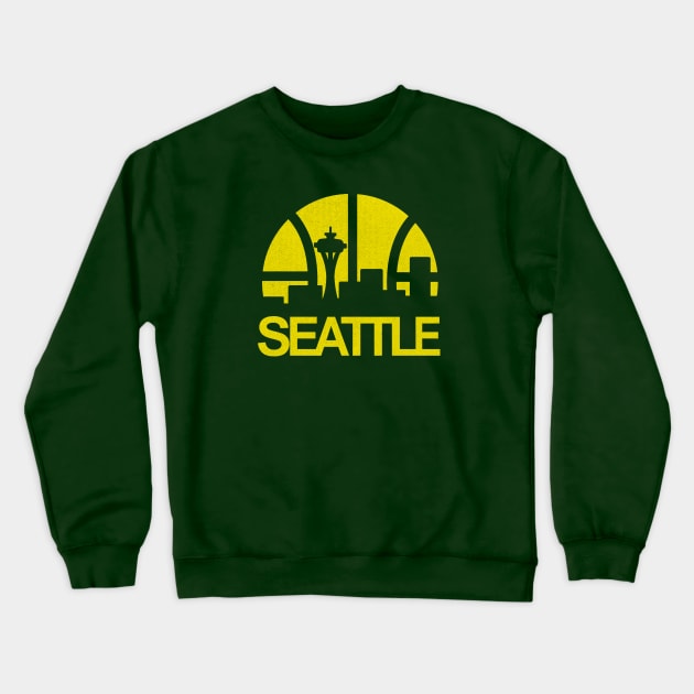 Defunct Seattle Supersonics Skyline Crewneck Sweatshirt by LocalZonly